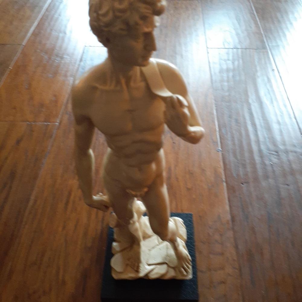 GORGEOUS Santini Italy Genuine Carrara Marble 15" Michelangelo DAVID Replica.